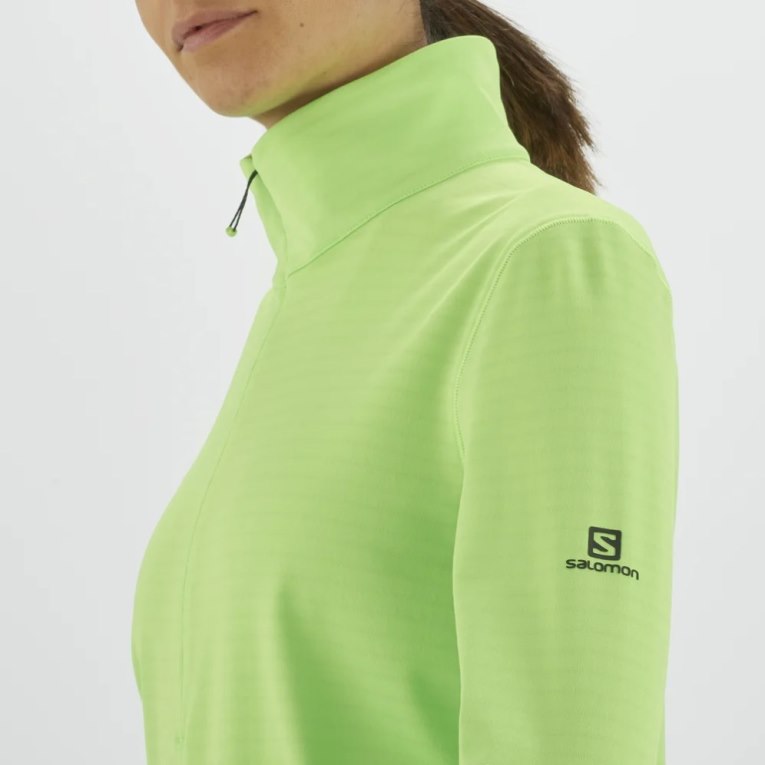 Green Salomon Essential Lightwarm Half Zip Women's Jackets | PH 02658K